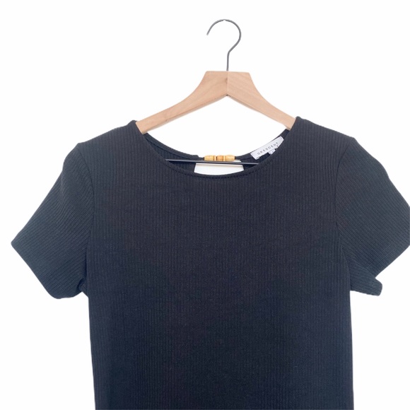 Black Maxi Dress With Wooden Keyhole Back - Picture 6 of 6